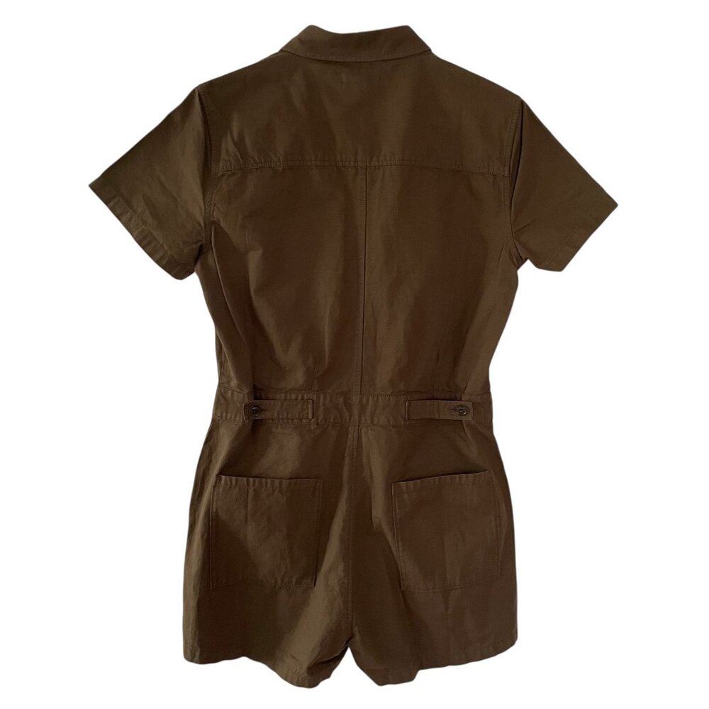 Outerknown S.E.A. Sea Shortall Romper Small S Olive Green Cotton Linen Canvas - Picture 3 of 6